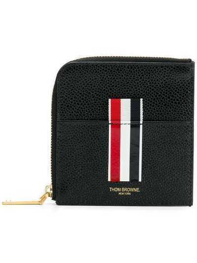 Thom Browne Vertical Intarsia Stripe Zip-around Wallet In Pebble Grain Leather MAW104A00198