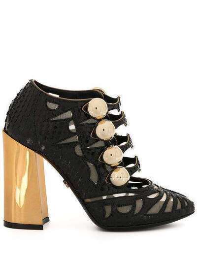 Dolce & Gabbana туфли на массивном каблуке с прозрачными вставками CD1376A2U57