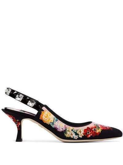 Dolce & Gabbana туфли с ремешком на пятке и цветочным принтом CG0326AZ839
