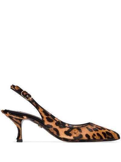 Dolce & Gabbana леопардовые туфли с ремешком на пятке CG0304AZ417