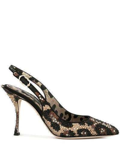 Dolce & Gabbana леопардовые туфли с ремешком на пятке CG0308AZ421