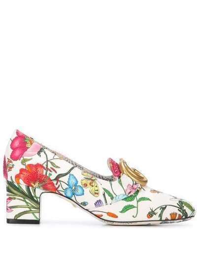 Gucci туфли с принтом Flora и логотипом GG 5264659ZI00