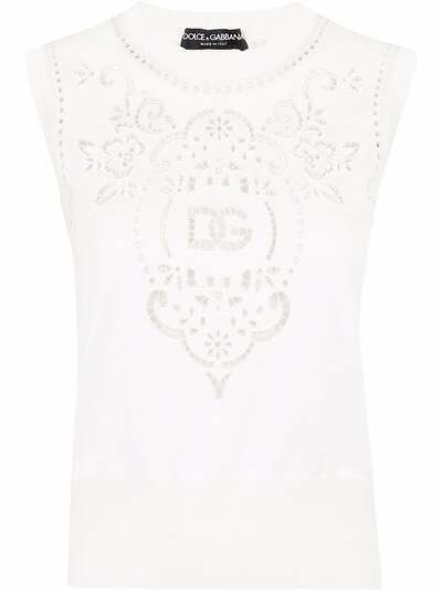Dolce & Gabbana шелковый топ с вышивкой