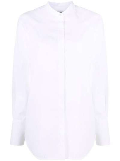 Closed band-collar organic-cotton shirt