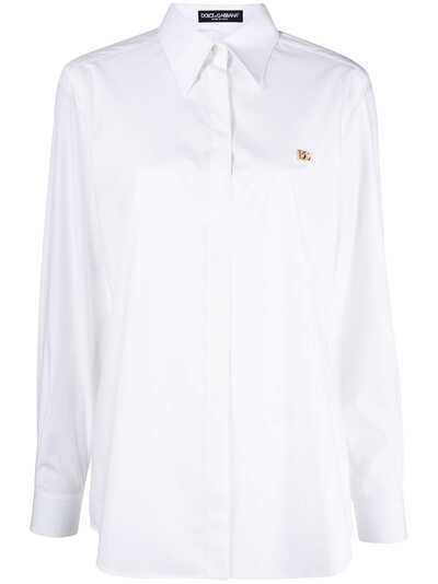 Dolce & Gabbana рубашка с заостренным воротником и логотипом