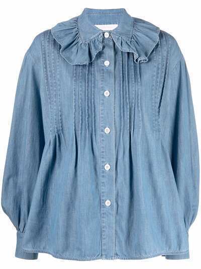 See by Chloé ruffle-collar denim shirt