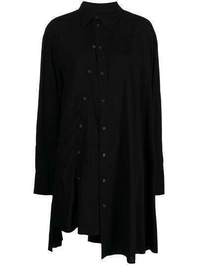 Yohji Yamamoto рубашка с длинными рукавами и асимметричным подолом