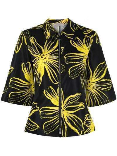 Nina Ricci рубашка на молнии с цветочным принтом
