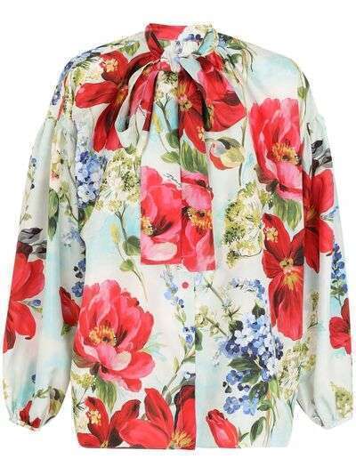 Dolce & Gabbana шелковая рубашка с цветочным принтом