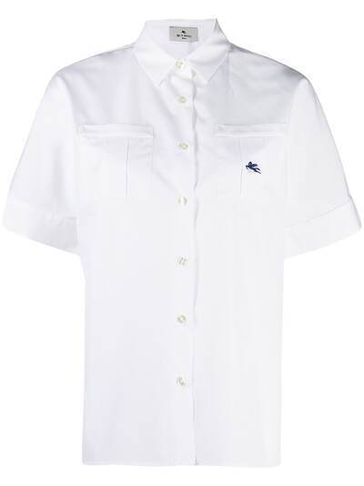 ETRO рубашка с короткими рукавами и вышитым логотипом