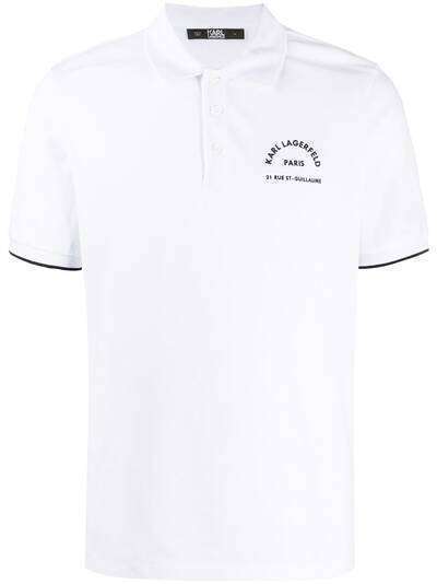 Karl Lagerfeld рубашка поло из ткани пике с логотипом