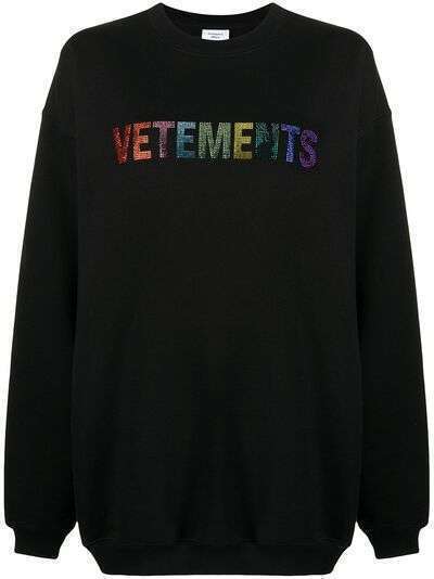 VETEMENTS толстовка с логотипом и пайетками