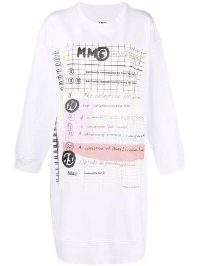 MM6 Maison Margiela длинная футболка с графичным принтом