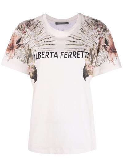 Alberta Ferretti logo-print short-sleeved T-shirt
