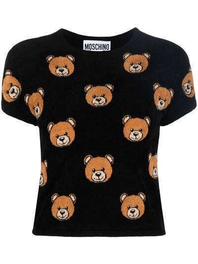 Moschino футболка с узором Teddy Bear
