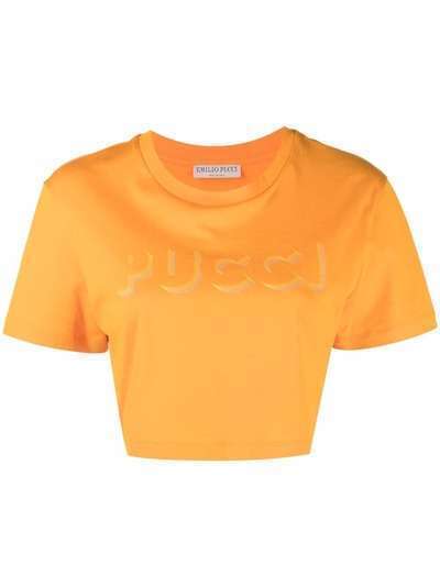 Emilio Pucci укороченная футболка с логотипом