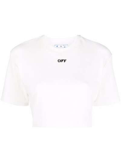 Off-White укороченная футболка с логотипом Off