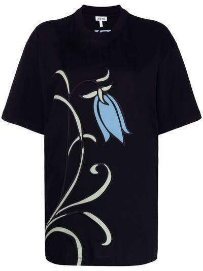 LOEWE футболка оверсайз Bluebell с цветочным принтом