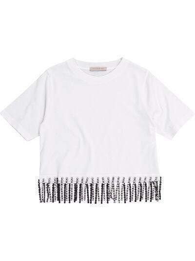 Christopher Kane CRYSTAL CUPCHAIN CROPPED T SHIRT