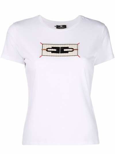 Elisabetta Franchi футболка с нашивкой-логотипом