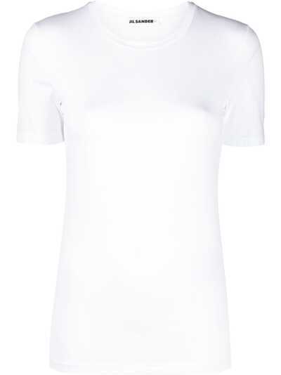 Jil Sander футболка с вышитым логотипом