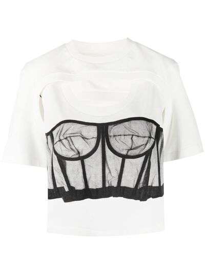 Alexander McQueen футболка с принтом и вырезами