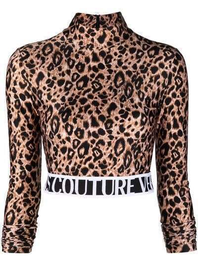 Versace Jeans Couture топ с высоким воротником и леопардовым принтом