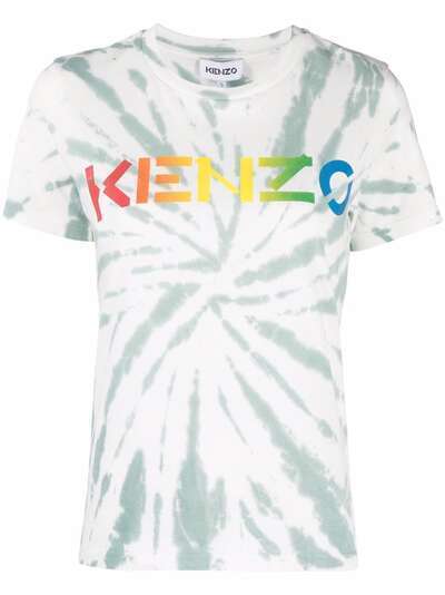 Kenzo футболка с принтом тай-дай и логотипом