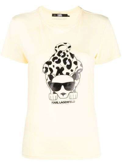 Karl Lagerfeld футболка Ikonik с леопардовым принтом