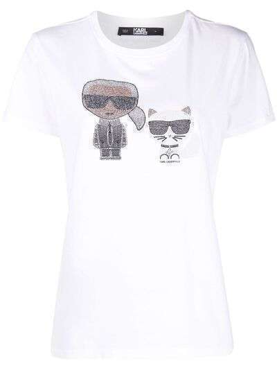 Karl Lagerfeld футболка Karl с кристаллами