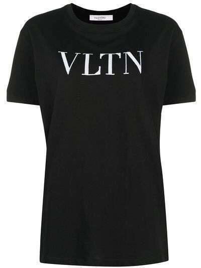 Valentino футболка с пайетками и логотипом VLTN