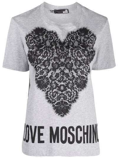 Love Moschino футболка с цветочной аппликацией