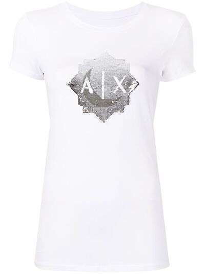 Armani Exchange футболка с пайетками