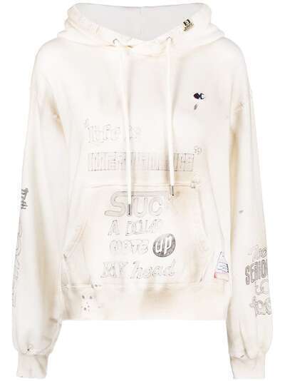 Maison Mihara Yasuhiro slogan-print hoodie