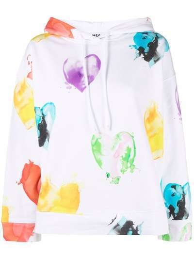 MSGM heart-print hoodie