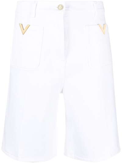 Valentino шорты с завышенной талией и декором VGold
