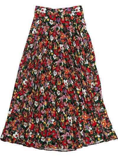Christopher Kane плиссированная юбка Psych с цветочным принтом