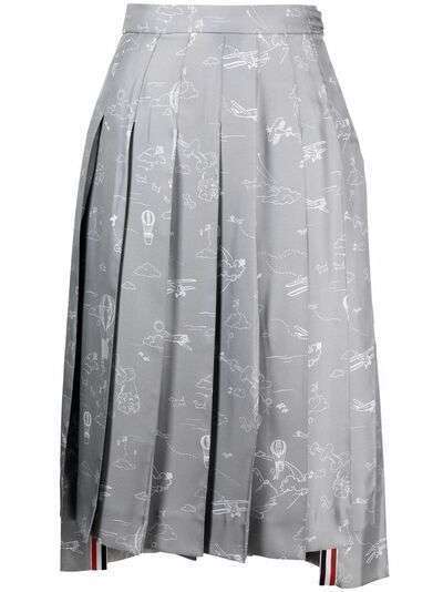 Thom Browne юбка с принтом и складками