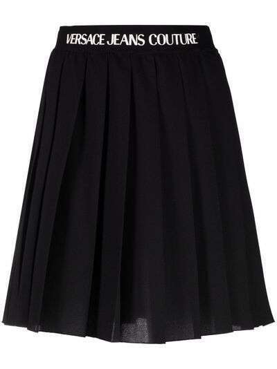 Versace Jeans Couture плиссированная юбка с логотипом