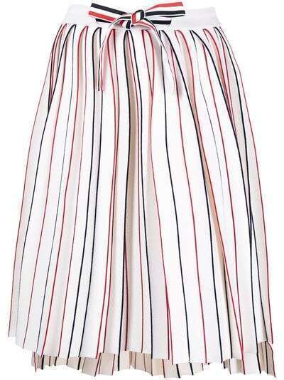 Thom Browne юбка с полосками RWB и складками