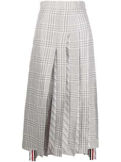Thom Browne клетчатая юбка со складками