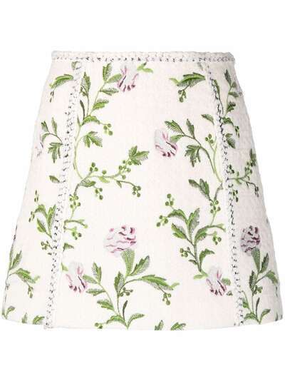 Giambattista Valli трикотажная юбка с цветочным принтом