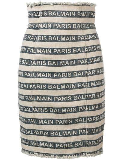 Balmain полосатая юбка Paris