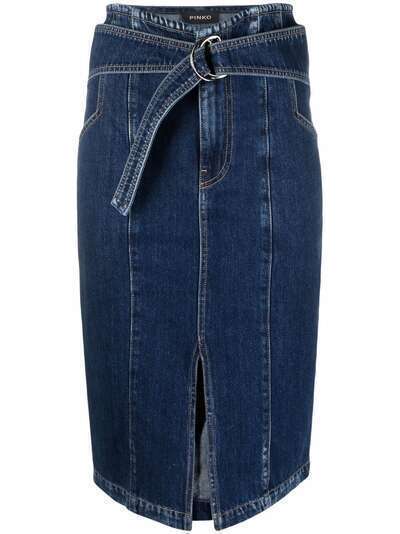 PINKO джинсовая юбка с поясом