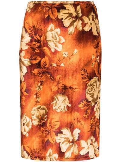 Kwaidan Editions юбка миди с цветочным принтом