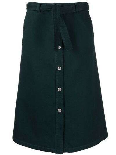 A.P.C. buttoned A-line skirt
