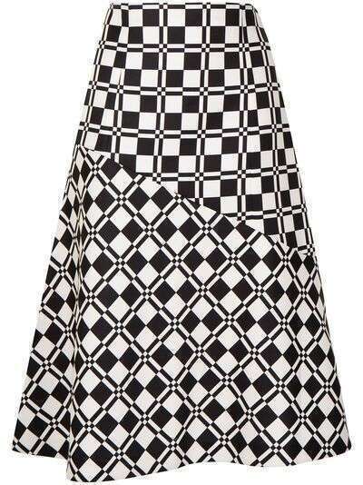 Jil Sander юбка миди с геометричным узором