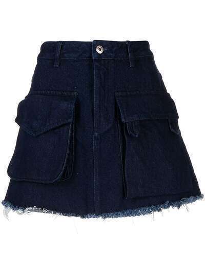 Marques'Almeida raw-cut cargo denim skirt