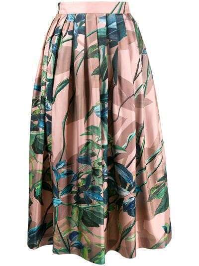 Agnona плиссированная юбка с цветочным принтом