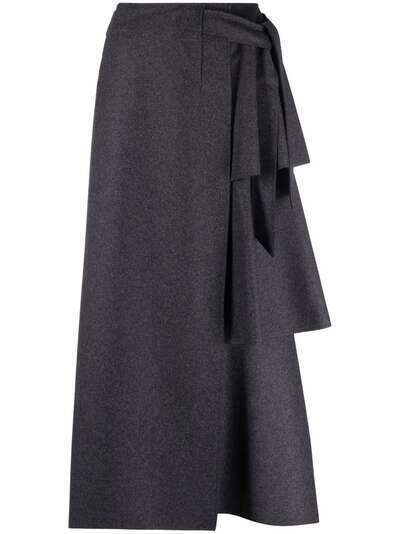 Alberta Ferretti юбка из смесовой шерсти с завязками